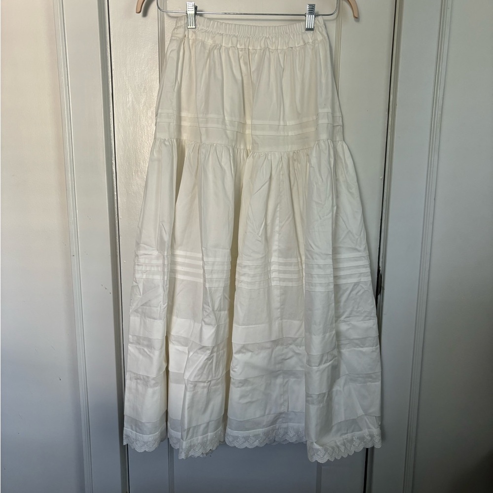 Sebastiane skirt - white pin tuck a line